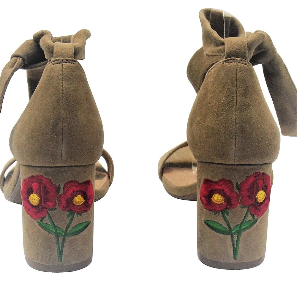 ALEX+ALEX Women Floral Embroidery Tan Heel 10 NWOT